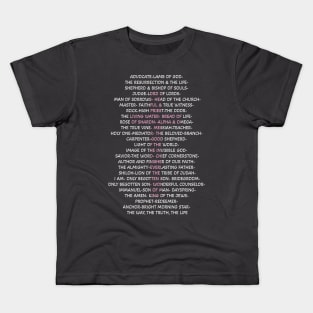 Names of Jesus -Back of Tshirt Kids T-Shirt